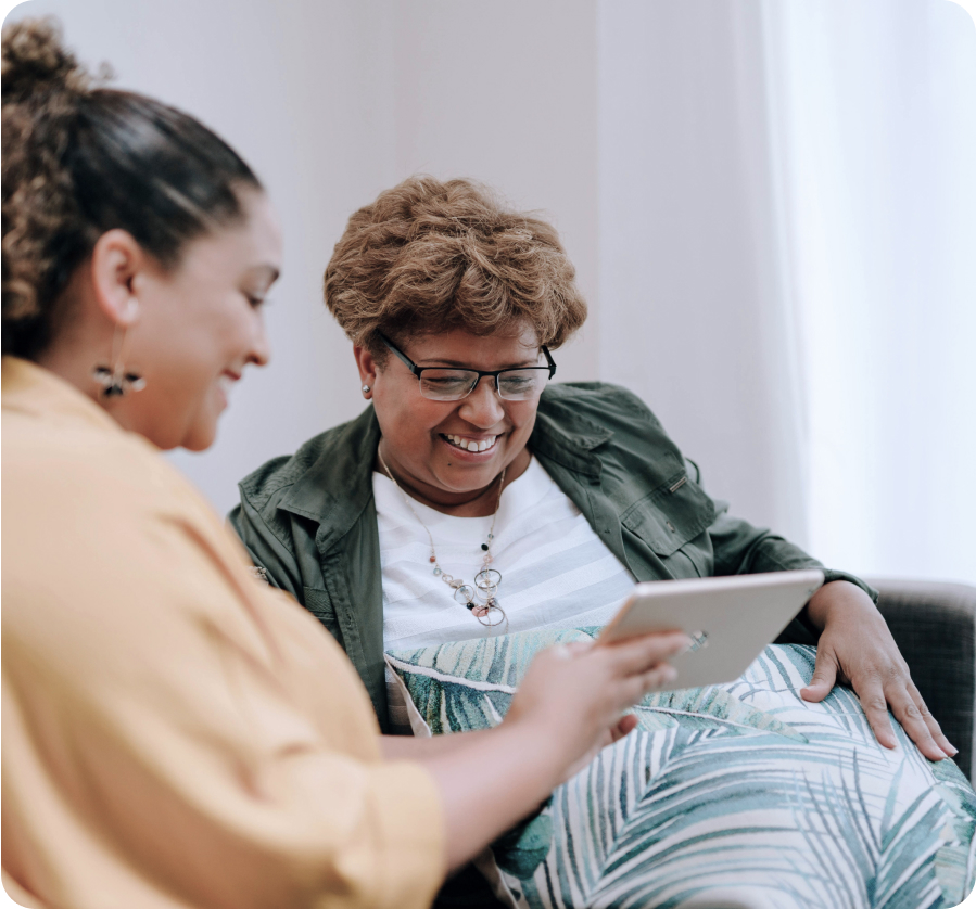 nurse talking to patient