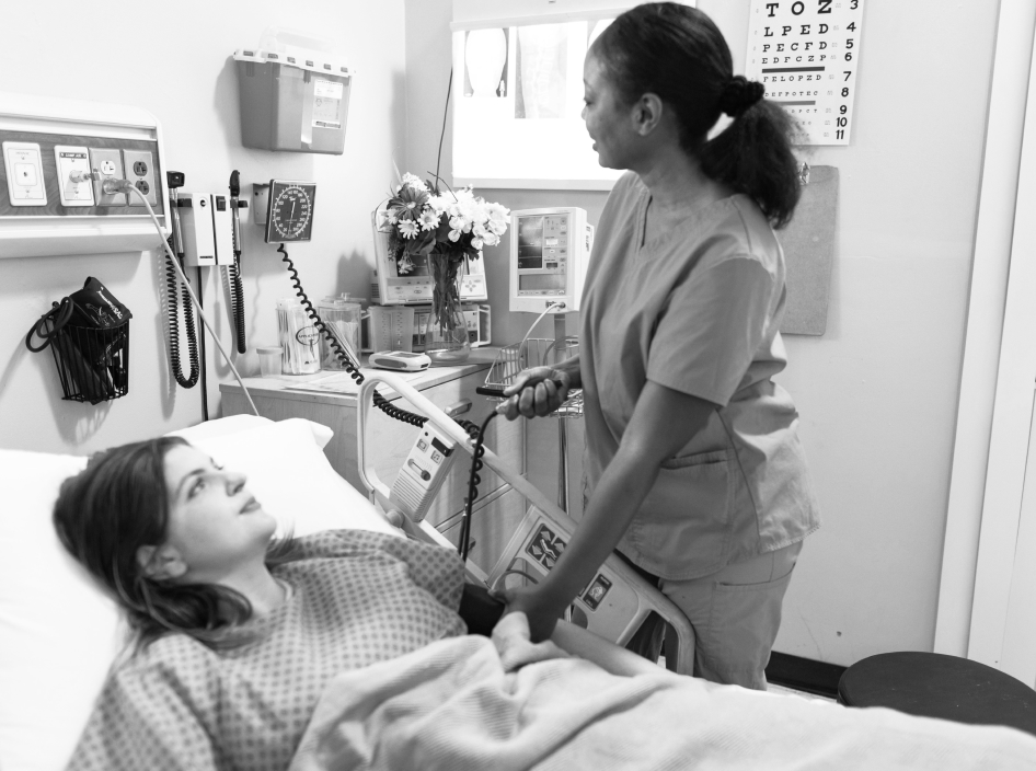 nurse checking patient