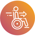 person moving in wheelchair icon